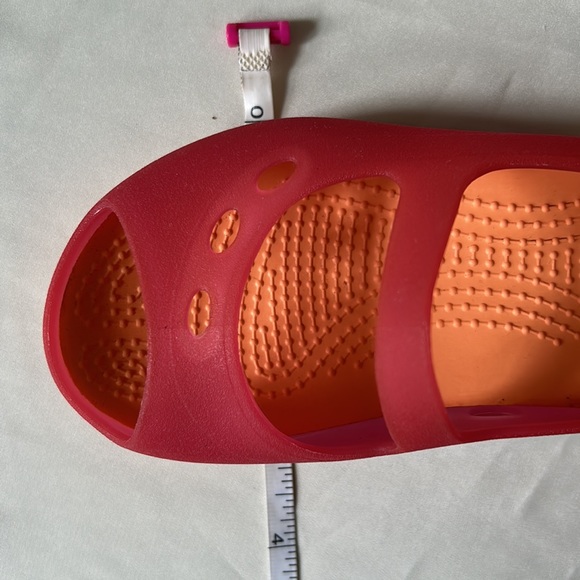 Crocs Melon Orange Mary Janes Open Toe Slip-On Shoe Toddler Girls Size 9 C - Picture 11 of 12